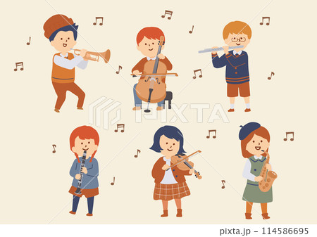 合奏する子供たちのイラスト 合奏する子供たちのイラスト 114586695
