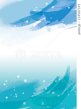 水 夏 水彩風和柄背景イラスト 水 夏 水彩風和柄背景イラスト 114587141