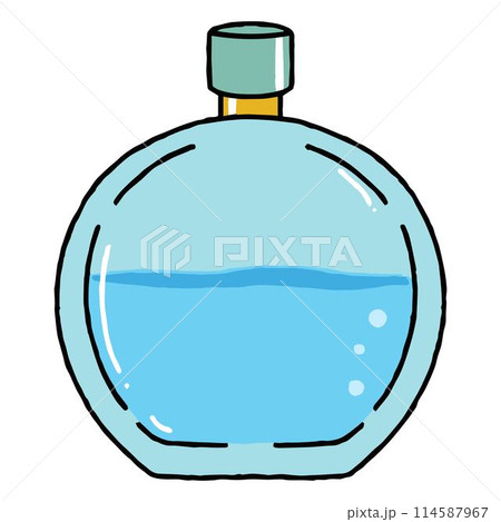 シンプルな水色の香水瓶のイラスト シンプルな水色の香水瓶のイラスト 114587967
