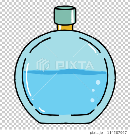 シンプルな水色の香水瓶のイラスト シンプルな水色の香水瓶のイラスト 114587967