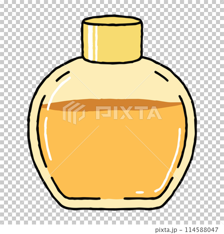 Simple yellow perfume bottle illustration 114588047