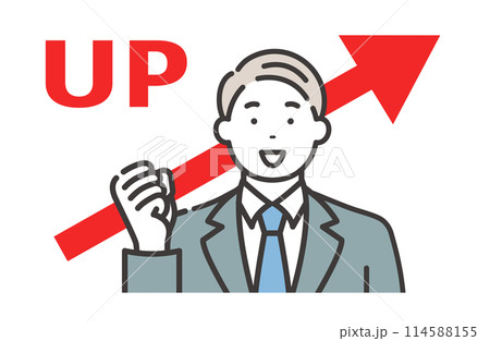 業績アップを喜ぶビジネスマン 114588155