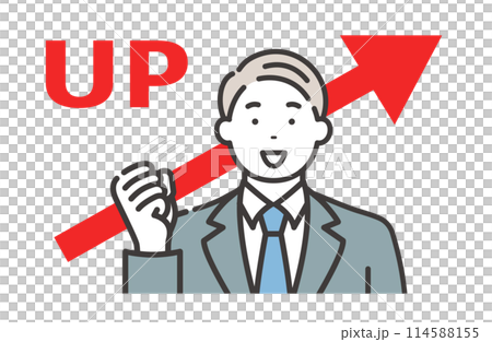 業績アップを喜ぶビジネスマン 114588155