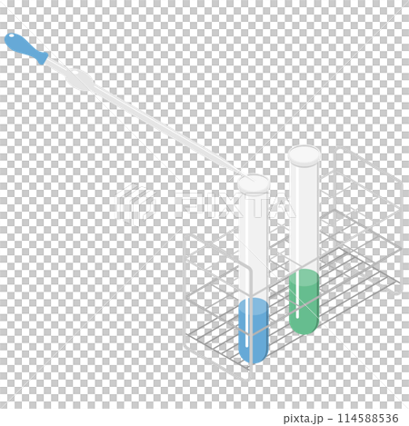 ピペットで試験管に液体を注入 114588536