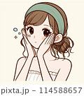 洗顔をする女性 114588657