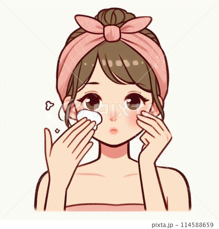 洗顔をする女性 洗顔をする女性 114588659