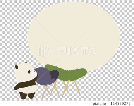 精霊馬とパンダ。吹き出し付き 114589275