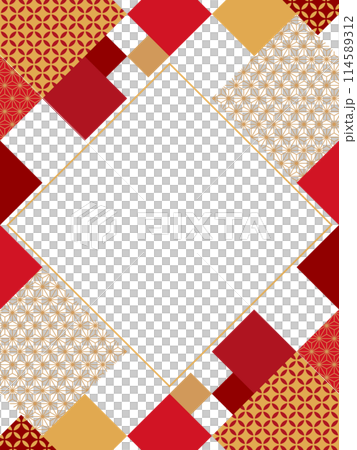 幾何日本圖案框架材料（垂直方向） 114589312