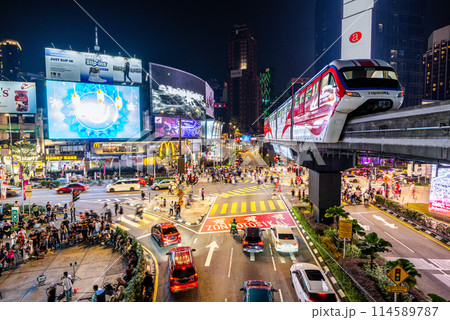 クアラルンプール・ブキッビンタン駅前風景 KLモノレール クアラルンプール・ブキッビンタン駅前風景 KLモノレール 114589787