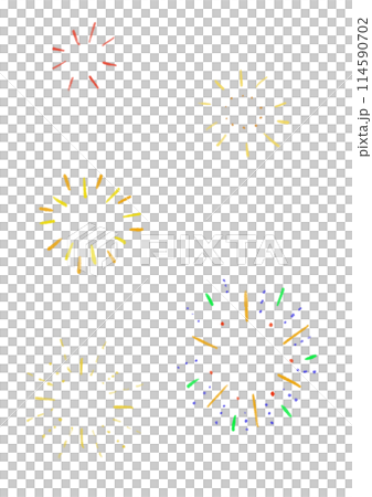 七彩煙花插畫素材 114590702