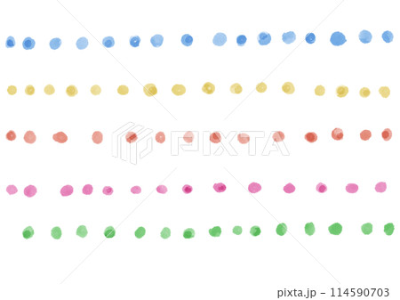 カラフルな水玉ラインのラインセット 114590703