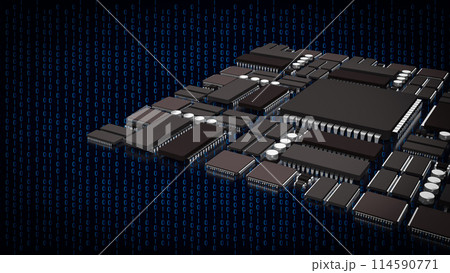 The Ic and pcb Board for technology or it concept 3d rendering. 114590771