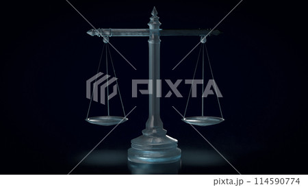 The libra on black background for law concept 3d rendering. 114590774