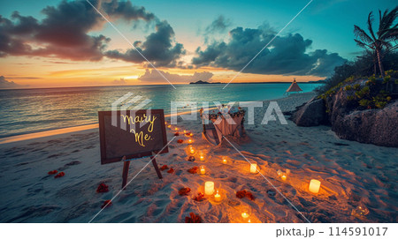 サンセットビーチ、目的地の島のシーン サンセットビーチ、目的地の島のシーン 114591017
