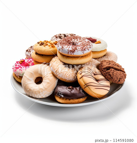 Biscuit Cookies Assortment on a Plate. 114591080