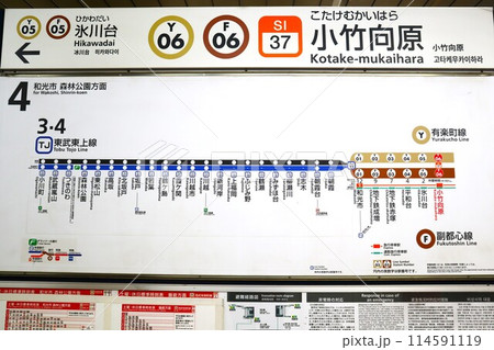小竹向原駅　駅名標 114591119