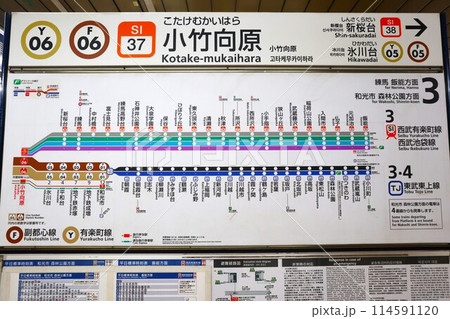 小竹向原駅　駅名標 114591120