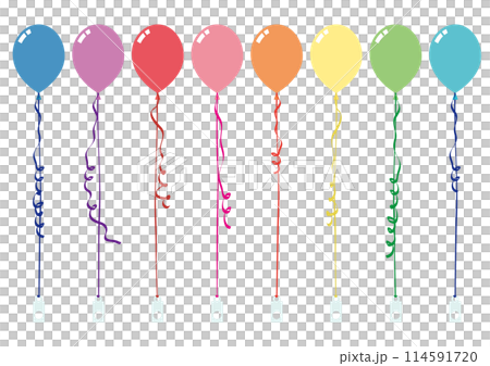 Vector illustration set of 8 color balloons 114591720