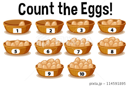 Count the Eggs Educational Activity 114591895