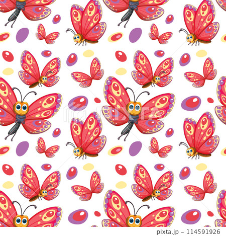 Colorful Butterfly and Bee Pattern Design Colorful Butterfly and Bee Pattern Design 114591926