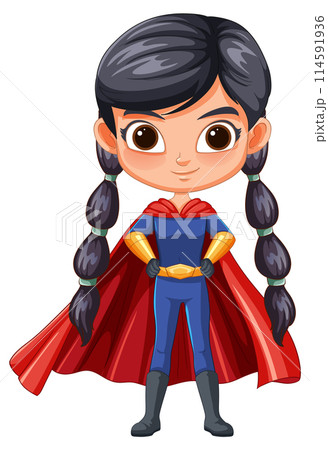 Superhero Girl in Costume Illustration Superhero Girl in Costume Illustration 114591936