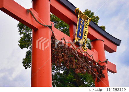 京都　松尾大社　赤い鳥居と脇勧請（京都府京都市西京区） 114592339
