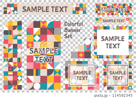 Banner set_geometric pattern 114592345
