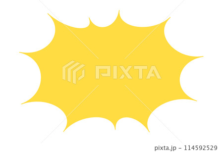 シンプルなギザギザの横長ふきだし・バクダン【ベクターイラスト素材】 シンプルなギザギザの横長ふきだし・バクダン【ベクターイラスト素材】 114592529