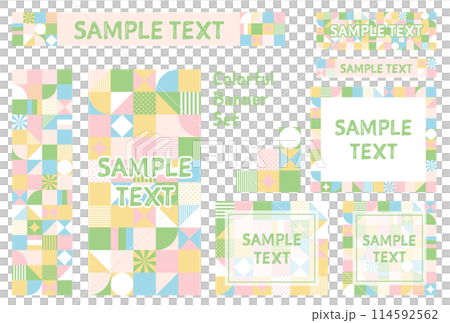 Banner set_geometric pattern 114592562