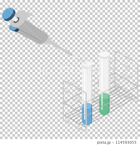 マイクロピペットで試験管に液体を注入 マイクロピペットで試験管に液体を注入 114593055