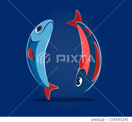 Underwater sea animals font and undersea type brackets of fishes, cartoon vector. Punctuation mark of parentheses brackets in ocean alphabet typeface and sea font with underwater coral reef fishes 114593291