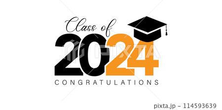 2024 Graduation Greeting Card Vector Design. Congratulations Graduates 114593639
