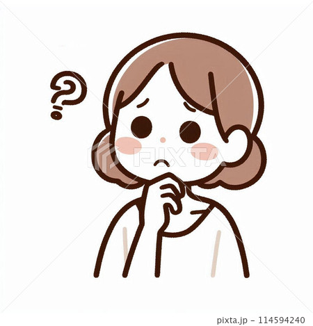 悩む女性のイラスト 114594240