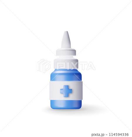 3D medicine spray bottle isolated on white. 3D medicine spray bottle isolated on white. 114594336