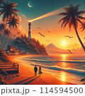 夕焼け空のリゾート 114594500