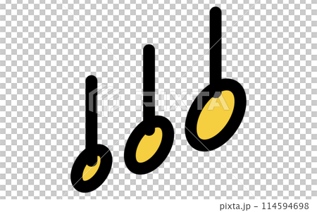 Cooking utensils: measuring spoons large, medium and small, isometric illustration Cooking utensils: measuring spoons large, medium and small, isometric illustration 114594698