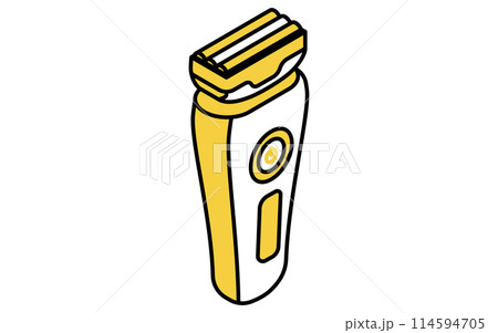男性用髭剃り電動シェーバー、アイソメトリックイラスト 男性用髭剃り電動シェーバー、アイソメトリックイラスト 114594705