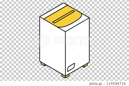 White goods: top load washing machine, isometric illustration White goods: top load washing machine, isometric illustration 114594716