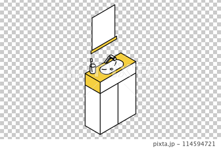 Rental equipment: separate washbasin, isometric illustration 114594721