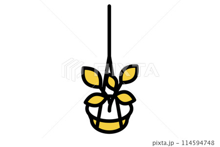 観葉植物ハンギングプランツ、アイソメトリックイラスト 観葉植物ハンギングプランツ、アイソメトリックイラスト 114594748