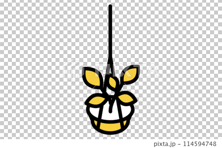 観葉植物ハンギングプランツ、アイソメトリックイラスト 観葉植物ハンギングプランツ、アイソメトリックイラスト 114594748