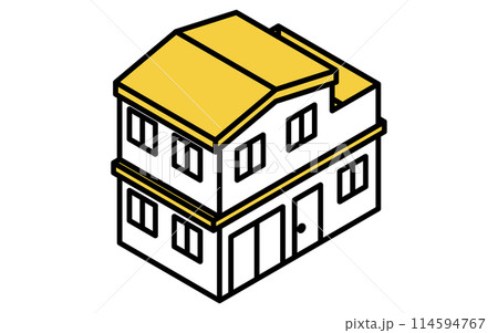 賃貸物件：建物（戸建て一軒家）、アイソメトリックイラスト 114594767