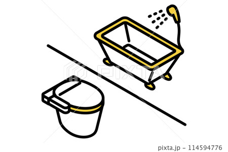 賃貸：風呂トイレ別、アイソメトリックイラスト 114594776