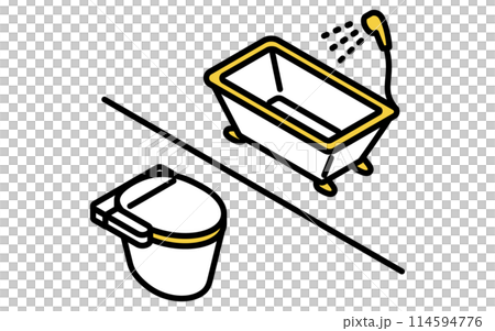 賃貸：風呂トイレ別、アイソメトリックイラスト 114594776