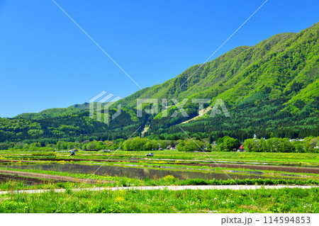 白馬さのさかスキー場周辺を望む(長野県白馬村)【2024.5】 114594853