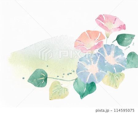 水彩 朝顔のイラスト Generative AI 114595075