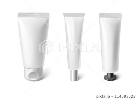 Cosmetic cream tube mockup. White blank bottle Cosmetic cream tube mockup. White blank bottle 114595328