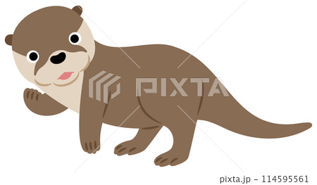 かわいいカワウソのイラスト かわいいカワウソのイラスト 114595561