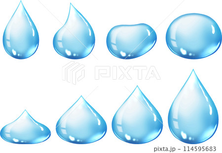 ぷるぷるとした可愛い水滴のセット ぷるぷるとした可愛い水滴のセット 114595683