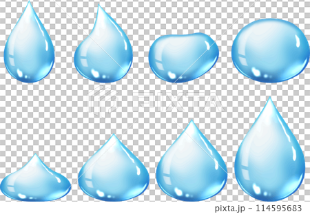ぷるぷるとした可愛い水滴のセット ぷるぷるとした可愛い水滴のセット 114595683